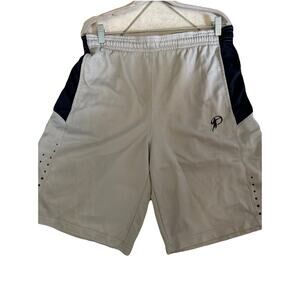 Basketball Shorts Men's Med-Large Shiny Blue Gray 90s Vintage Y2K Protege Shiny
